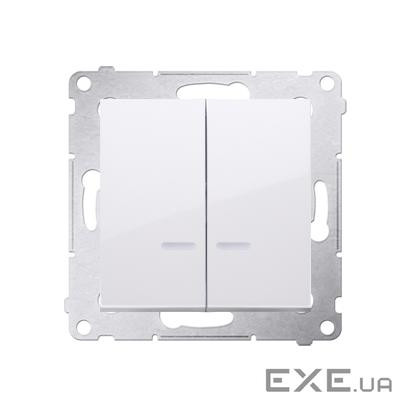 Вимикач 2кл. LED Simon 54, білий (DW5BL.01/11)