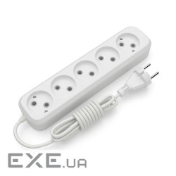 Подовжувач ELECTRUM C-ES-1796 White, 5 розеток, 2м