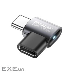 Перехідник USB-C F to USB-C M USB 4.0 40Gbps 240W 90 corner Essager (EOTG7-YH0G-P)