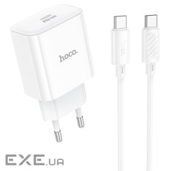 Набір СЗУ 110-240V HOCO C76A Pro+ Type-C кабель, USB-C, PD30W, кабель 1м, Whit (HOCO C76A Pro / TCW)