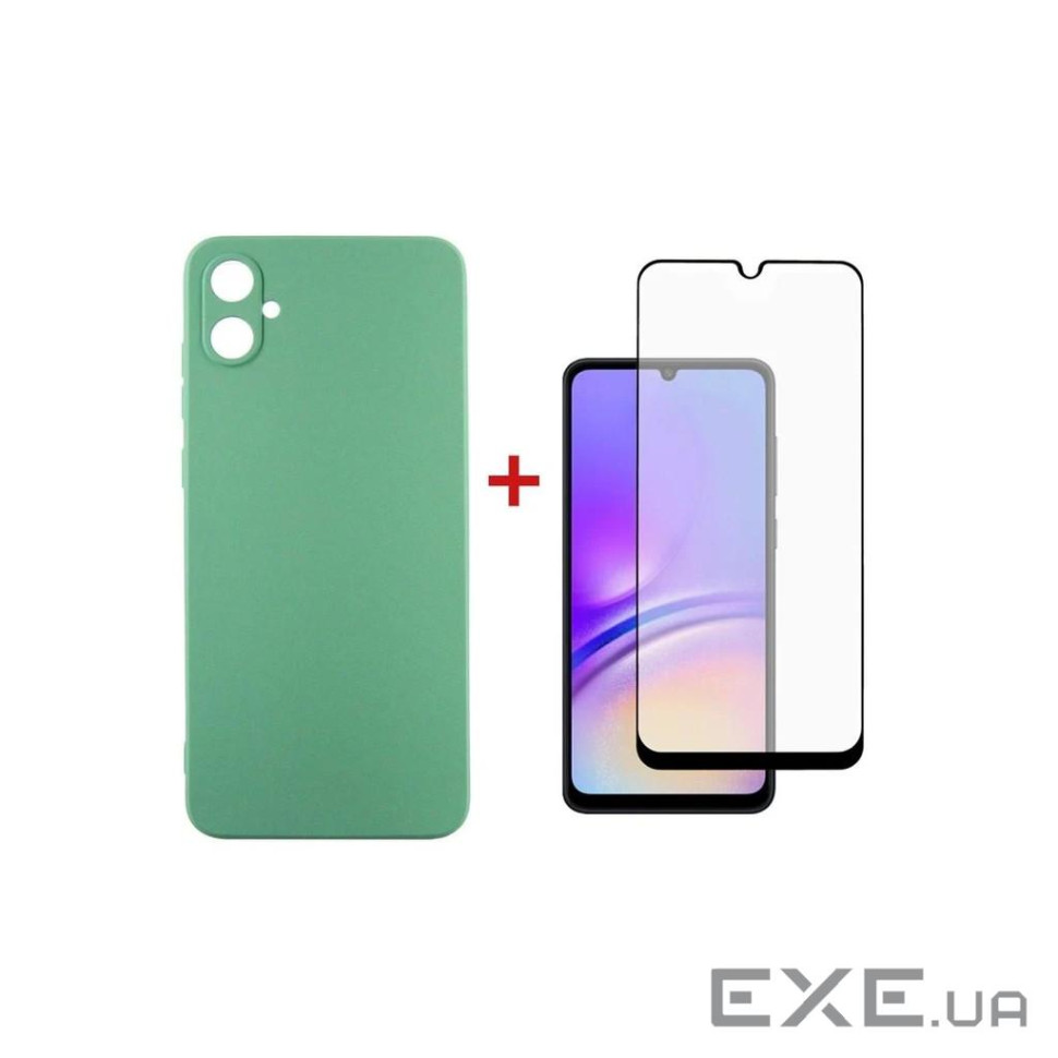 Чохол до мобільного телефона Dengos Kit for Samsung Galaxy A05 (A055) case + glass (Mint) (DG-KM-08)