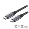 Дата кабель USB-C to USB-C 1.5m 60W US161 3A Alum. (Gray) Ugreen (50751)
