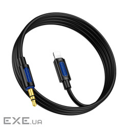 Кабель мультимедійний Lightning to 3.5mm M 1.0m silicone black BOROFONE (6941991114397)