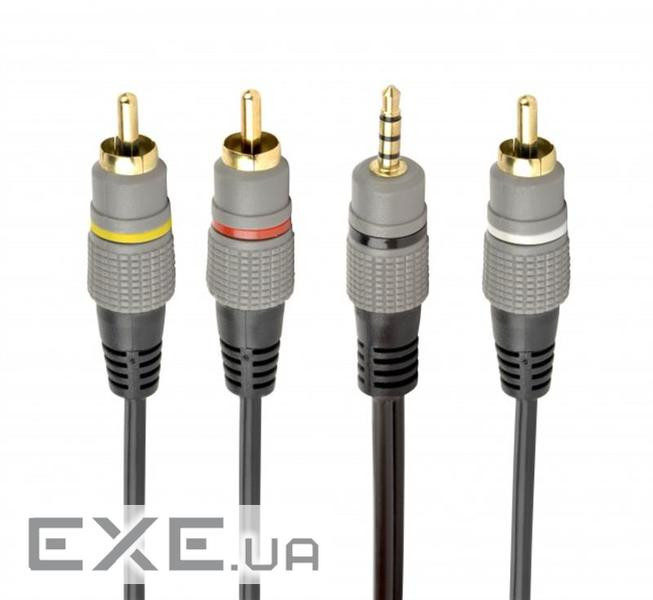 Кабель мультимедійний 3.5mm M to 3xRCA M 1.5m (4pin) AV Cablexpert (CCAP-4P3R-1.5M)