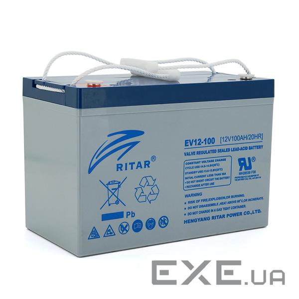 Тягова акумуляторна батарея RITAR EV12-100,12V 100Ah, M8 (307 х 169 х 210(215) ), Q1