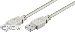 Кабель пристроїв USB2.0 A M/M 1.8m,AWG28 2xShielded D=4.0mm Cu,сірий (84.00.7089-1) (84.00.7089-1)