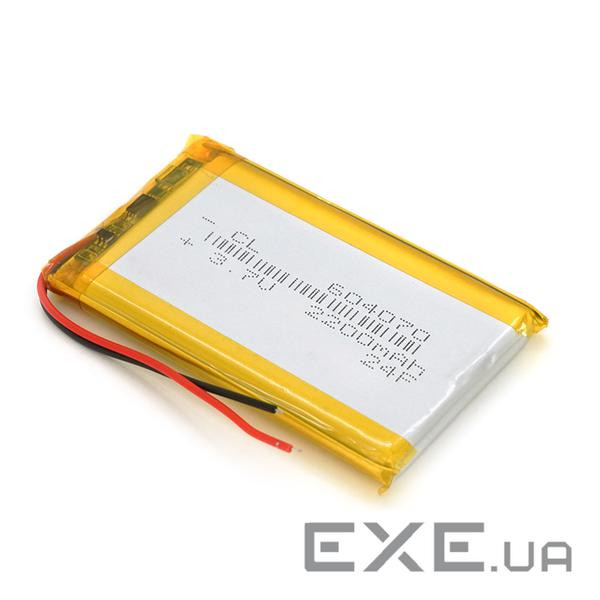 Літій-полімерний акумулятор 6*40*70mm (Li-ion 3.7В 2200мА&middot,год) (604070) ) (604070)