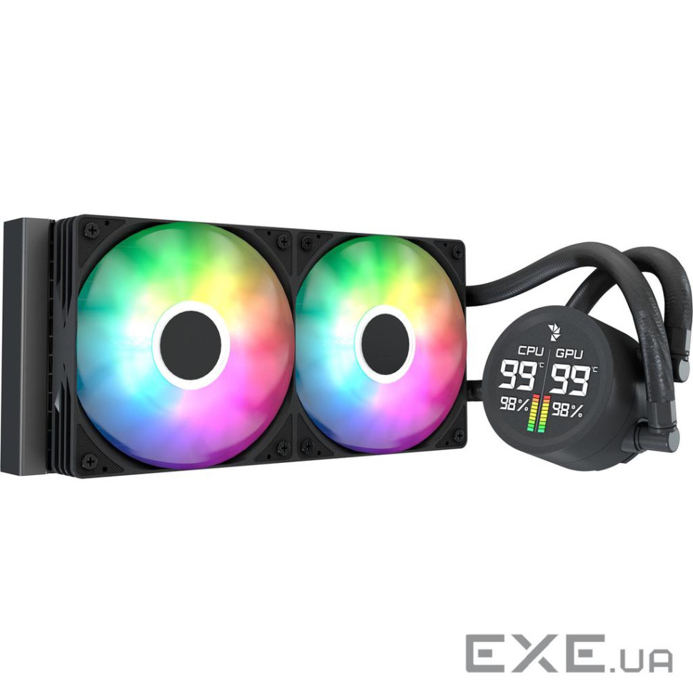 Система водяного охлаждения AeroCool Abyss L240R Digi Black (ACLA-AD24117.11), Intel: 1851/1700/1200