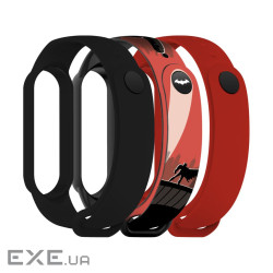 Ремінець до фітнес браслета Armorstandart комплект 3шт Xiaomi Mi Band 7/6/5 Bat siluet (ARM77057)