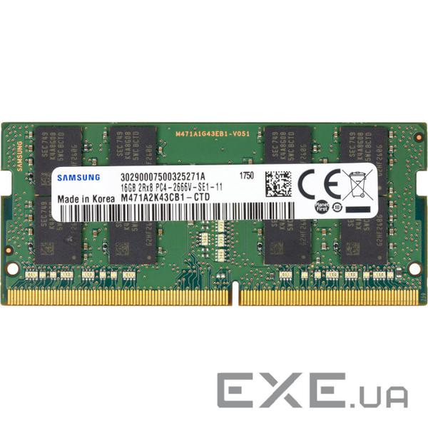 Модуль пам'яті SAMSUNG SO-DIMM DDR4 2666MHz 16GB (M471A2K43CB1-CTD)