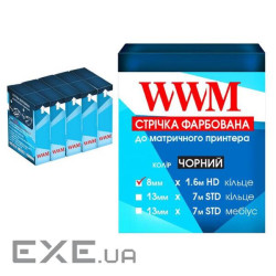 Стрічка до принтерів 8мм х 1.6м HD к. Black*5шт WWM (R8.1.6H5)