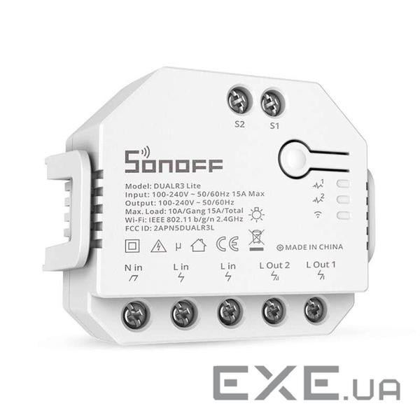 Смарт-перемикач Sonoff Wi-Fi з подвійним реле DUALR3-LITE