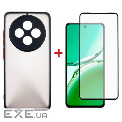 Чохол до мобільного телефона Dengos Oppo Reno12 F 4G Case Matte + Glass (Black) (DG-KM-157)