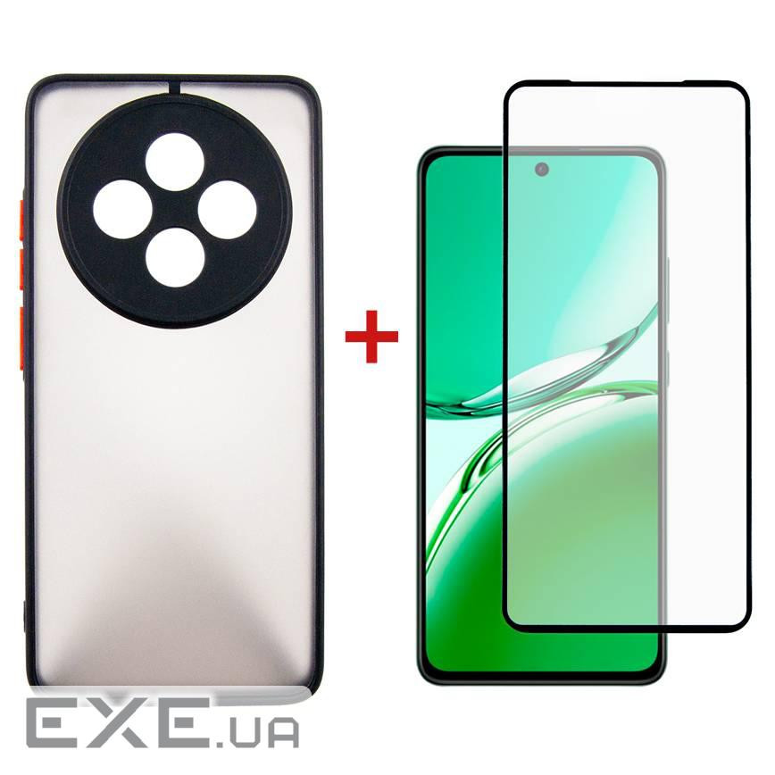 Чохол до мобільного телефона Dengos Oppo Reno12 F 4G Case Matte + Glass (Black) (DG-KM-157)
