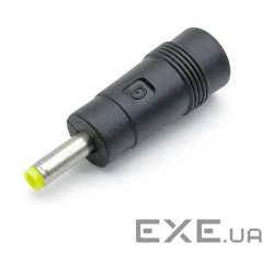 Перехідник живлення Jack DC M/F,4.0x1.7mm до 5.5x2.1mm адаптер,чорний (62.09.8458-1) (62.09.8458-1)