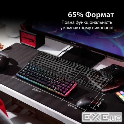 Клавіатура механічна HyperX Alloy Origins 2 65key, Red, USB-A, Hot-Swap, EN/UA, RGB, чорни (B4QS3AA)