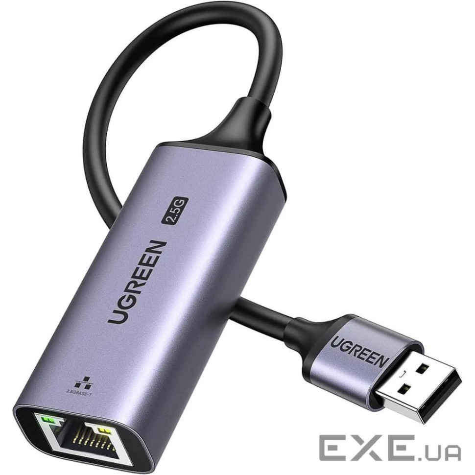 Перехідник USB 3.0 Type-A --> Ethernet RJ45 2.5Gb CM648 Ugreen чорний (25051)