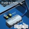 Порт-реплікатор VENTION 5-in-1 USB-C to USB3.0x4/PD (TNBHB)
