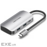 Порт-реплікатор VENTION 5-in-1 USB-C to USB3.0x4/PD (TNBHB)