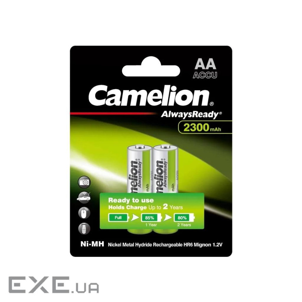 Акумулятор Camelion AА 2300mAh Ni-MH Always Ready HR6 BP2 (NH-AA2300АRBP2)