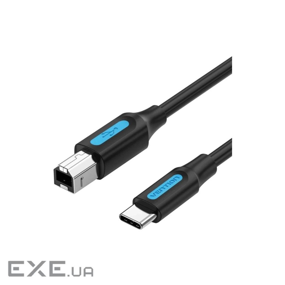 Кабель для принтера USB-C 2.0 to BM 1.5m 2A black Vention (CQUBG)