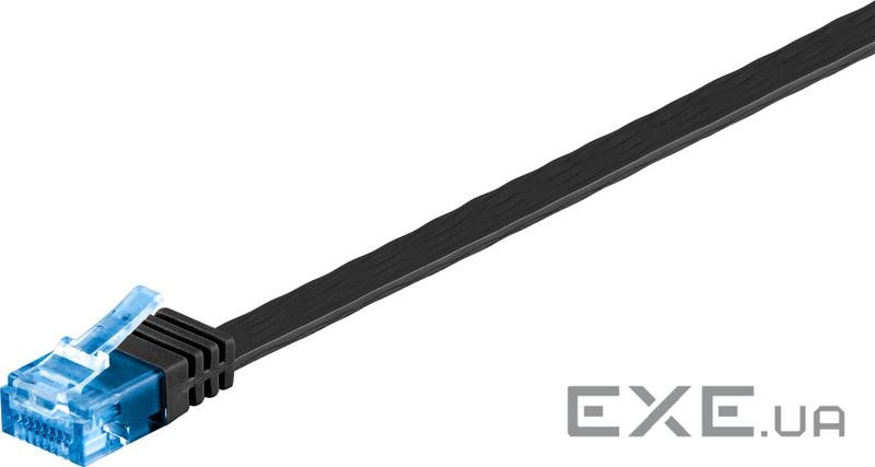 Патч-корд неекранованій RJ45 UTP6a 10.0m, patch AWG30 Flat OD 1.5x6.0mm, чорний (75.09.6367-10)