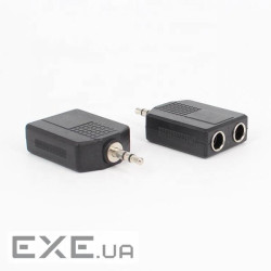 Перехідник Lucom аудіо Jack 3.5mm 3pin-6.3mm M/F, 1x2 адаптер Stereo (62.09.8050-1)