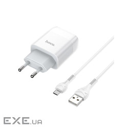 Зарядний пристрій HOCO C72A USB + cable USB to USB-C 10.5W White (Hoco C72AW/Tc) (C72AW / Tc)