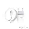 Зарядний пристрій HOCO C72A USB + cable USB to USB-C 10.5W White (Hoco C72AW/Tc) (C72AW / Tc)