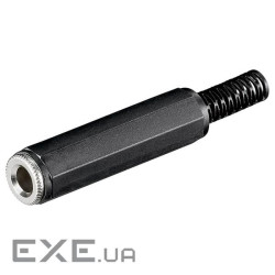 Гніздо FreeEnd-Jack 6.3mm,/F Stereo Plastic+CableProtect,чорний (75.01.1070-1) (75.01.1070-1)