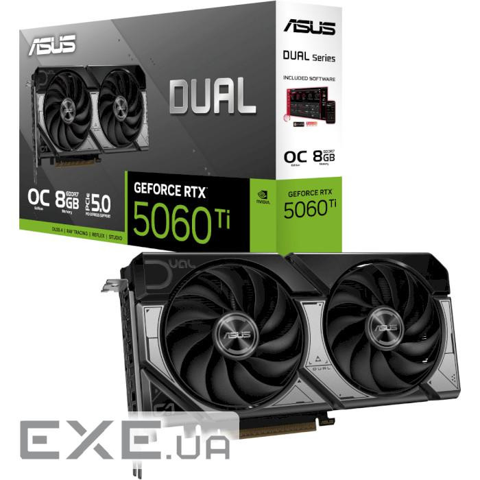 Відеокарта ASUS Dual GeForce RTX 5060 Ti 8GB GDDR7 OC Edition (DUAL-RTX5060TI-O8G)