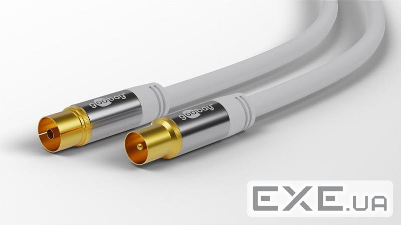 Кабель антенний-подовжувач RF:Coaxial M/F 5.0m,+M/M D=8.0mm 4xShielded(128ж) Cu,білий (75.07.0319-1 (75.07.0319-1