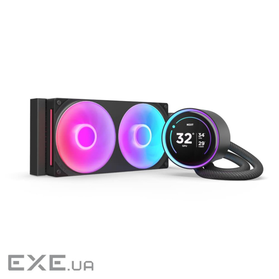 Водяне охолодження для ПК NZXT, Kraken Elite RGB 240mm AIO liquid cooler w/Display, RG (RL-KR24E-B2)
