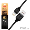 Дата кабель USB 2.0 AM to Lightning 1.0m 2.1A black XO (NB36-L-1-BK)