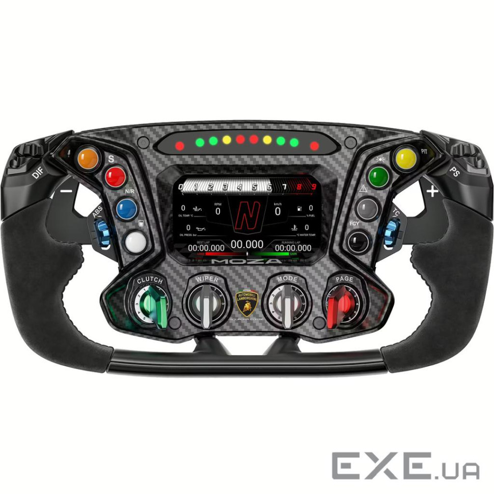 Кермо MOZA Racing Lamborghini Essenza SCV12, 31cм., екран 4.3", 8 кн. RGB, чорне (RS070)