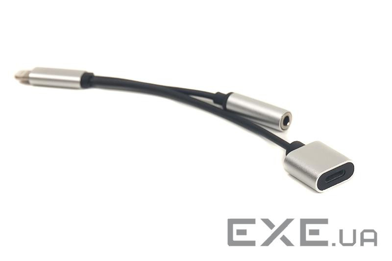 Перехідник Lightning 2in1, Audio 3.5mm to Lightning PowerPlant (CA910410)