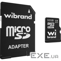 Карта пам'яті WIBRAND microSDHC 32GB UHS-I Class 10 + SD-adapter (WICDHU1/32GB-A)