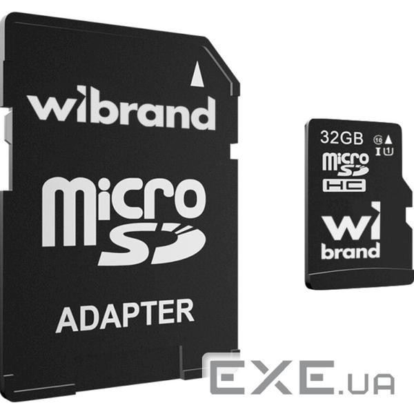 Карта пам'яті WIBRAND microSDHC 32GB UHS-I Class 10 + SD-adapter (WICDHU1/32GB-A)