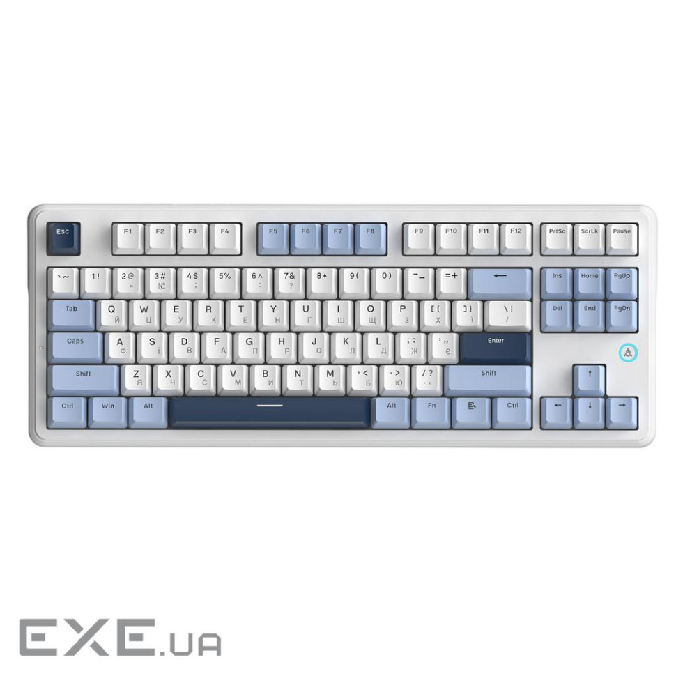 Дротова механічна клавіатура Ajazz AK870 V2 Flying Fish Switches White (AK870-V2-FF-BWB)