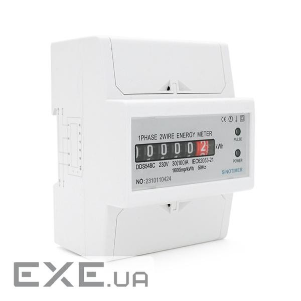 Однофазний електричний лічильник DDS548C, на DIN-рейку 4P, 220 В, 30-100 А, однотарифний