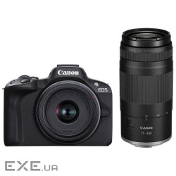 Цифрова камера CANON EOS R50 + RF-S 18-45 IS STM + RF 75-300 Black (5811C150BA)