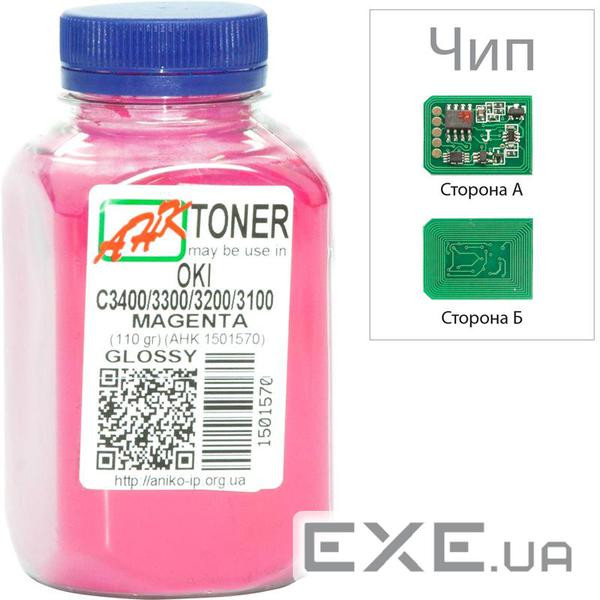 Тонер OKI C3400/3300, 110г Magenta+chip AHK (1502691)