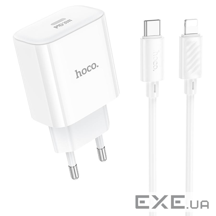 Набір СЗУ 110-240V HOCO C76A Pro+ Lighting кабель, USB-C, PD30W, кабель 1м, Whi (HOCO C76A Pro / LW)