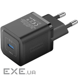 Зарядний пристрій 1xUSB-C 20W GaN + USB-C cable М-М Black Vention (TZ-FEPB0-EU-01)