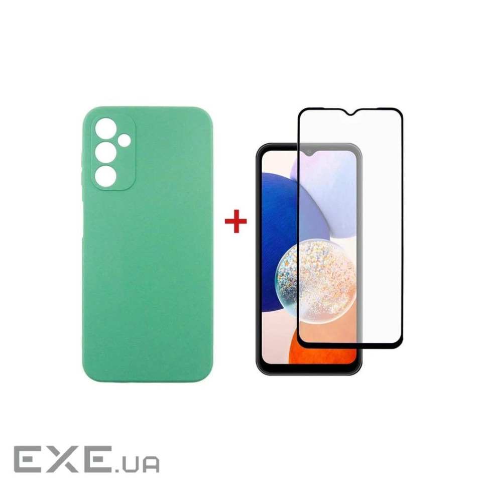 Чохол до мобільного телефона Dengos Kit for Samsung Galaxy A14 5G case + glass (Mint) (DG-KM-14)