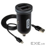 Зарядний пристрій XO 2xUSB 2.1A + cable USB to Lightning black (TZ08-L-BK)