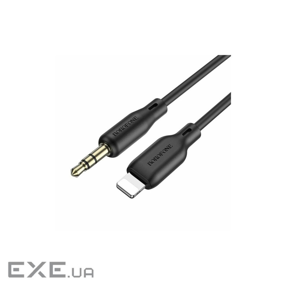 Кабель мультимедійний Lightning to 3.5mm M 1.0m silicone black BOROFONE (6941991101045)