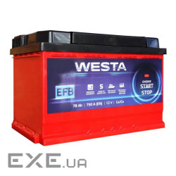 Акумулятор автомобільний Westa 6CT-78 А RED EFB