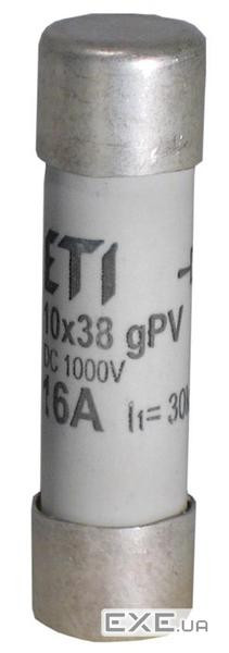 Запобіжник ETI CH 10x38 gPV 16A 1000V (30kA) (2625081) ETI CH 10x38 gPV 16A 1000V (30kA) (2625081)