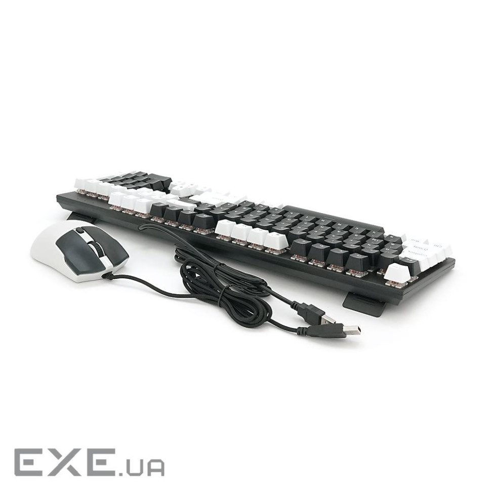 Комплект провідний KB+Mouse XSTRIKE X-1011, USB, RGB підсвічування, (Eng / Укр / Pyc), Black / White